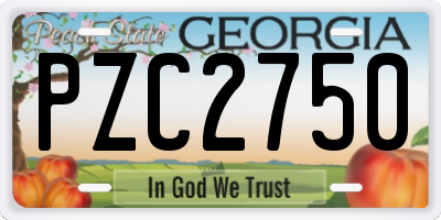 GA license plate PZC2750