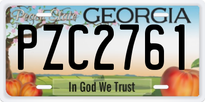 GA license plate PZC2761