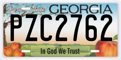 GA license plate PZC2762