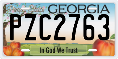 GA license plate PZC2763