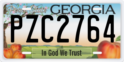 GA license plate PZC2764