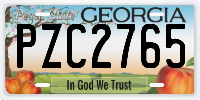 GA license plate PZC2765