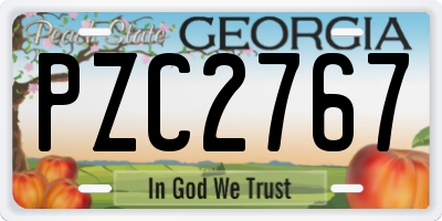 GA license plate PZC2767