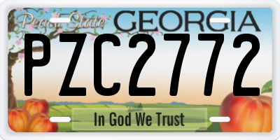 GA license plate PZC2772
