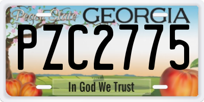 GA license plate PZC2775