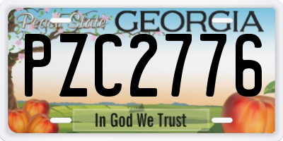 GA license plate PZC2776