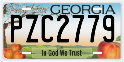 GA license plate PZC2779