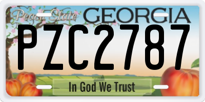 GA license plate PZC2787