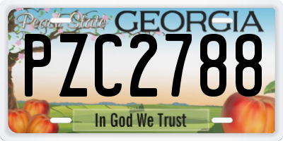 GA license plate PZC2788