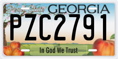 GA license plate PZC2791