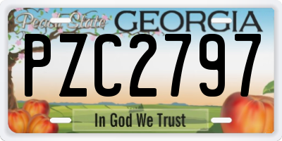 GA license plate PZC2797
