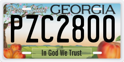 GA license plate PZC2800