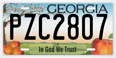 GA license plate PZC2807