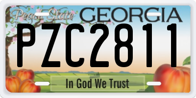 GA license plate PZC2811