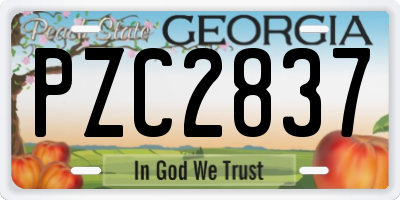 GA license plate PZC2837