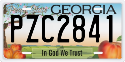 GA license plate PZC2841