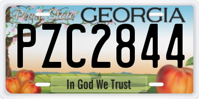 GA license plate PZC2844