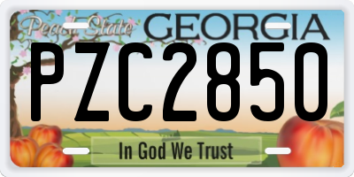 GA license plate PZC2850