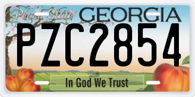 GA license plate PZC2854