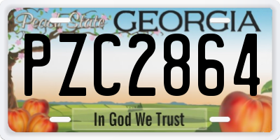 GA license plate PZC2864