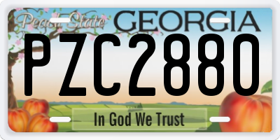 GA license plate PZC2880