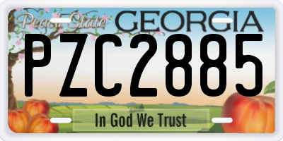 GA license plate PZC2885