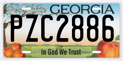 GA license plate PZC2886