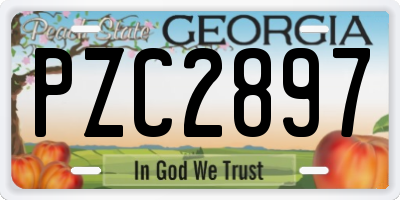 GA license plate PZC2897