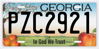 GA license plate PZC2921