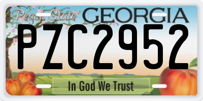 GA license plate PZC2952