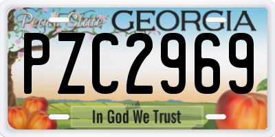 GA license plate PZC2969