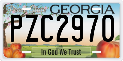 GA license plate PZC2970
