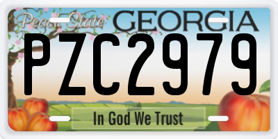 GA license plate PZC2979