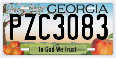 GA license plate PZC3083