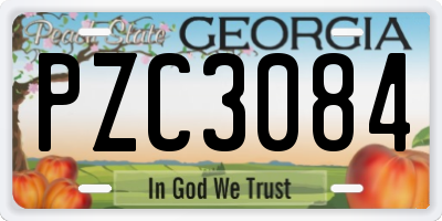 GA license plate PZC3084