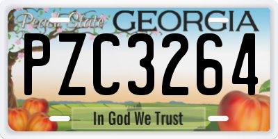 GA license plate PZC3264