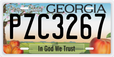 GA license plate PZC3267