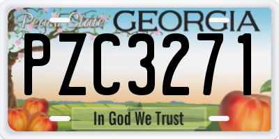 GA license plate PZC3271