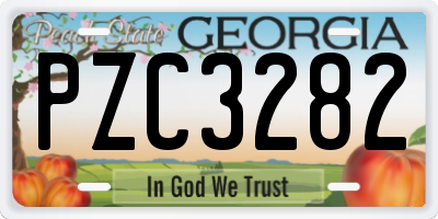 GA license plate PZC3282