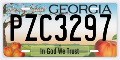 GA license plate PZC3297