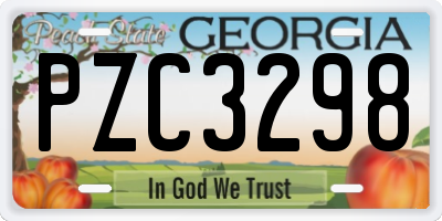 GA license plate PZC3298
