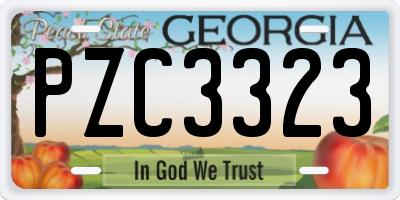 GA license plate PZC3323