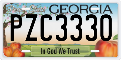 GA license plate PZC3330