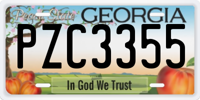 GA license plate PZC3355