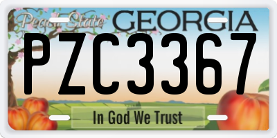 GA license plate PZC3367