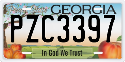GA license plate PZC3397