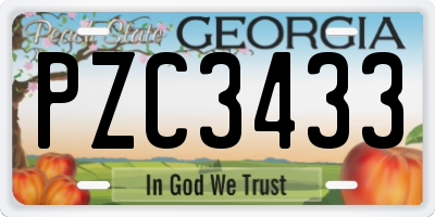 GA license plate PZC3433