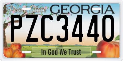 GA license plate PZC3440