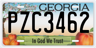 GA license plate PZC3462