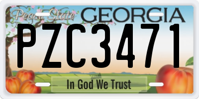 GA license plate PZC3471